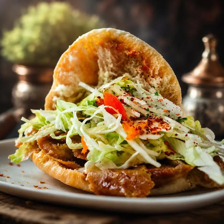 Döner Tasche mit frischem Salat